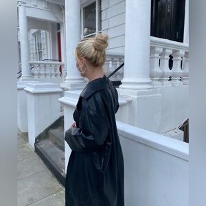 MOTEL leather trench with strap at waist